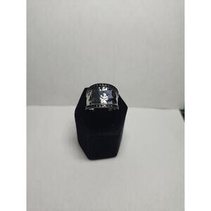 Black Spinel Rhodium Over Sterling Silver Ring Sz 8 Jtv